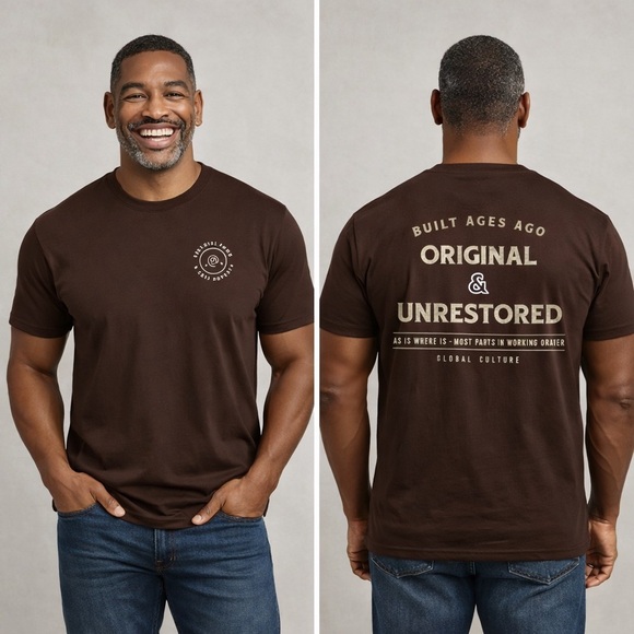 Global Culture Other - Global Culture “Original & Unrestored” Brown Graphic Tee Size L